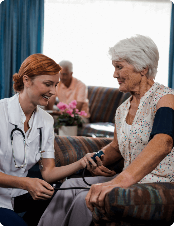 woman caring for senior